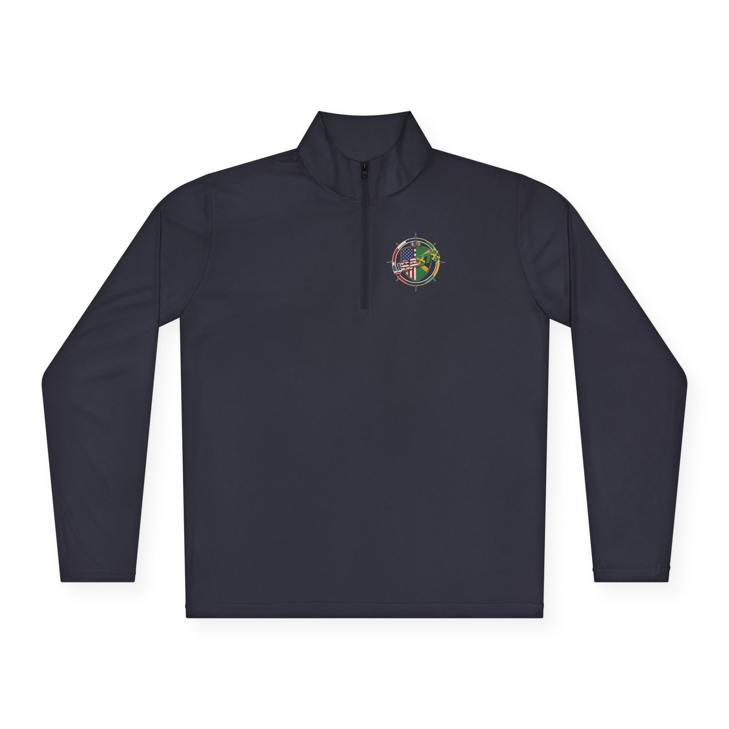 Quarter-Zip Pullover — 'Likkle But We Tallawah' Compass Logo (USA/Jamaica)