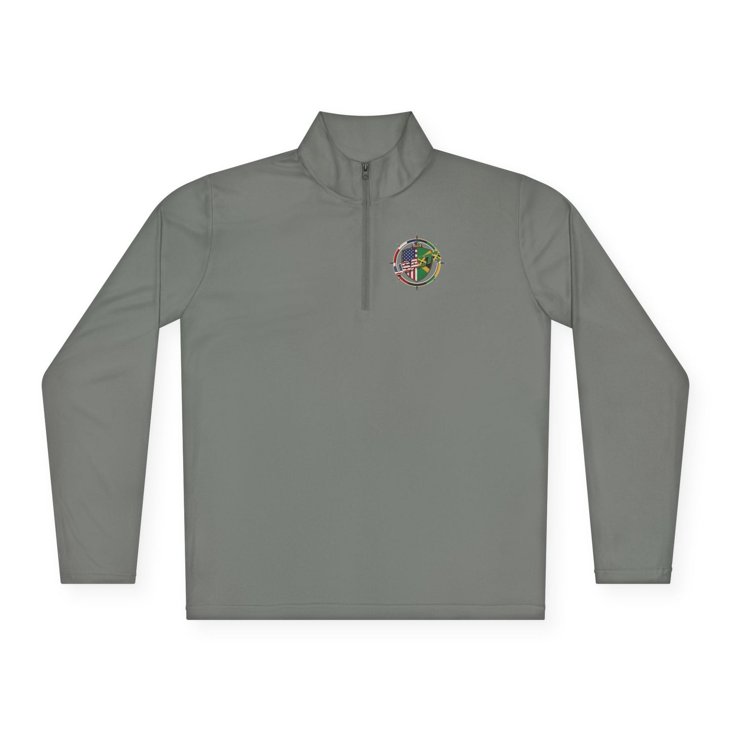 Quarter-Zip Pullover — 'Likkle But We Tallawah' Compass Logo (USA/Jamaica)