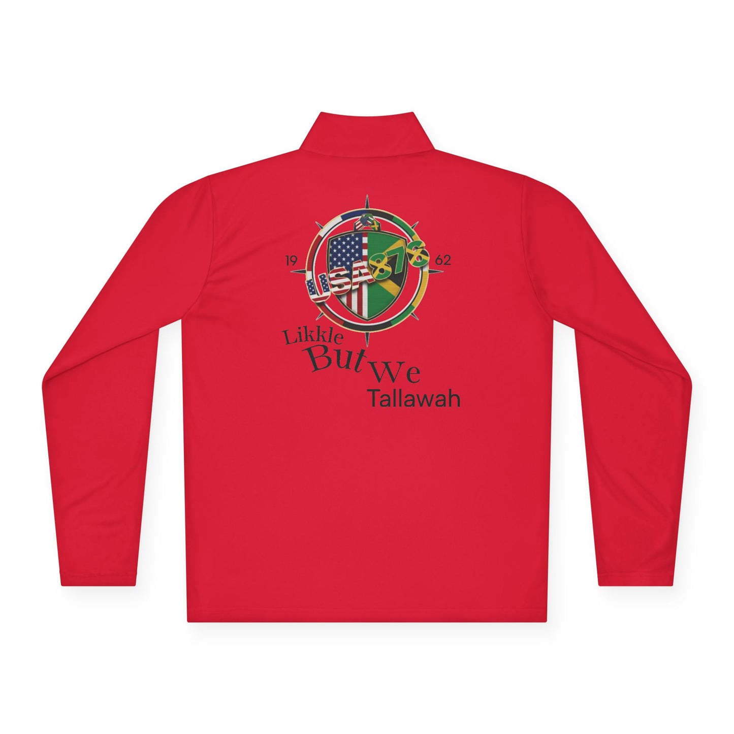 Quarter-Zip Pullover — 'Likkle But We Tallawah' Compass Logo (USA/Jamaica)