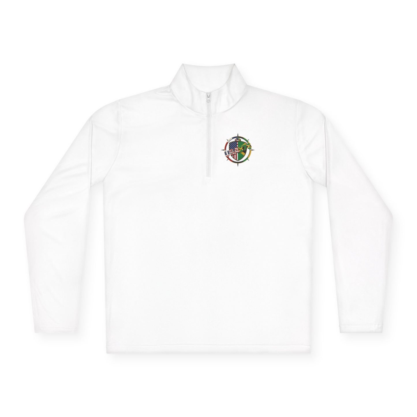Quarter-Zip Pullover — 'Likkle But We Tallawah' Compass Logo (USA/Jamaica)