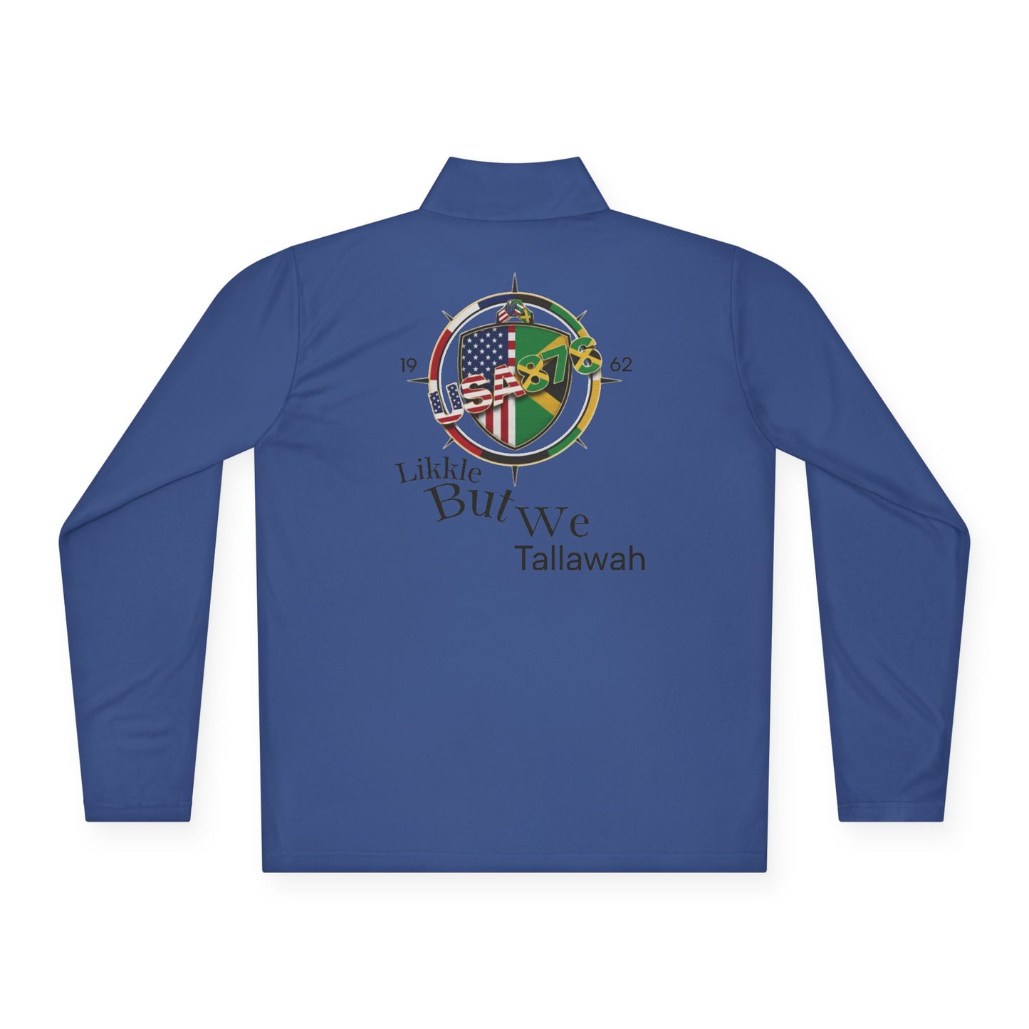 Quarter-Zip Pullover — 'Likkle But We Tallawah' Compass Logo (USA/Jamaica)